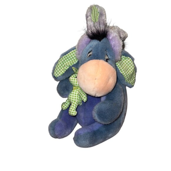 Disney Store Eeyore Plush Easter Edition Bunny Ears Blue 12" Stuffed Animal - Picture 1 of 8